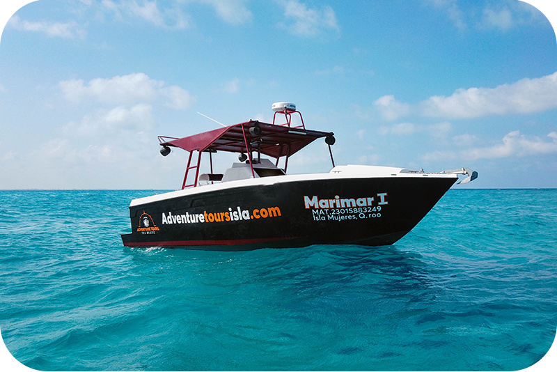 Adventure Tours Isla Mujeres boats and crew